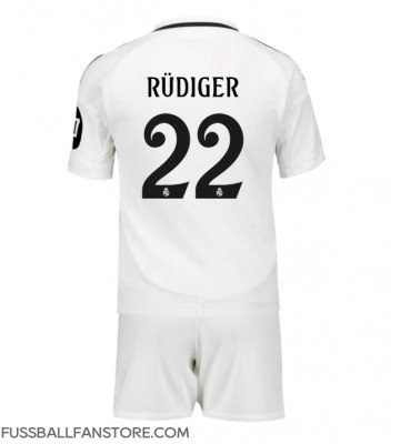 Real Madrid Antonio Rudiger #22 Replik Heimtrikot Kinder 2024-25 Kurzarm (+ Kurze Hosen)